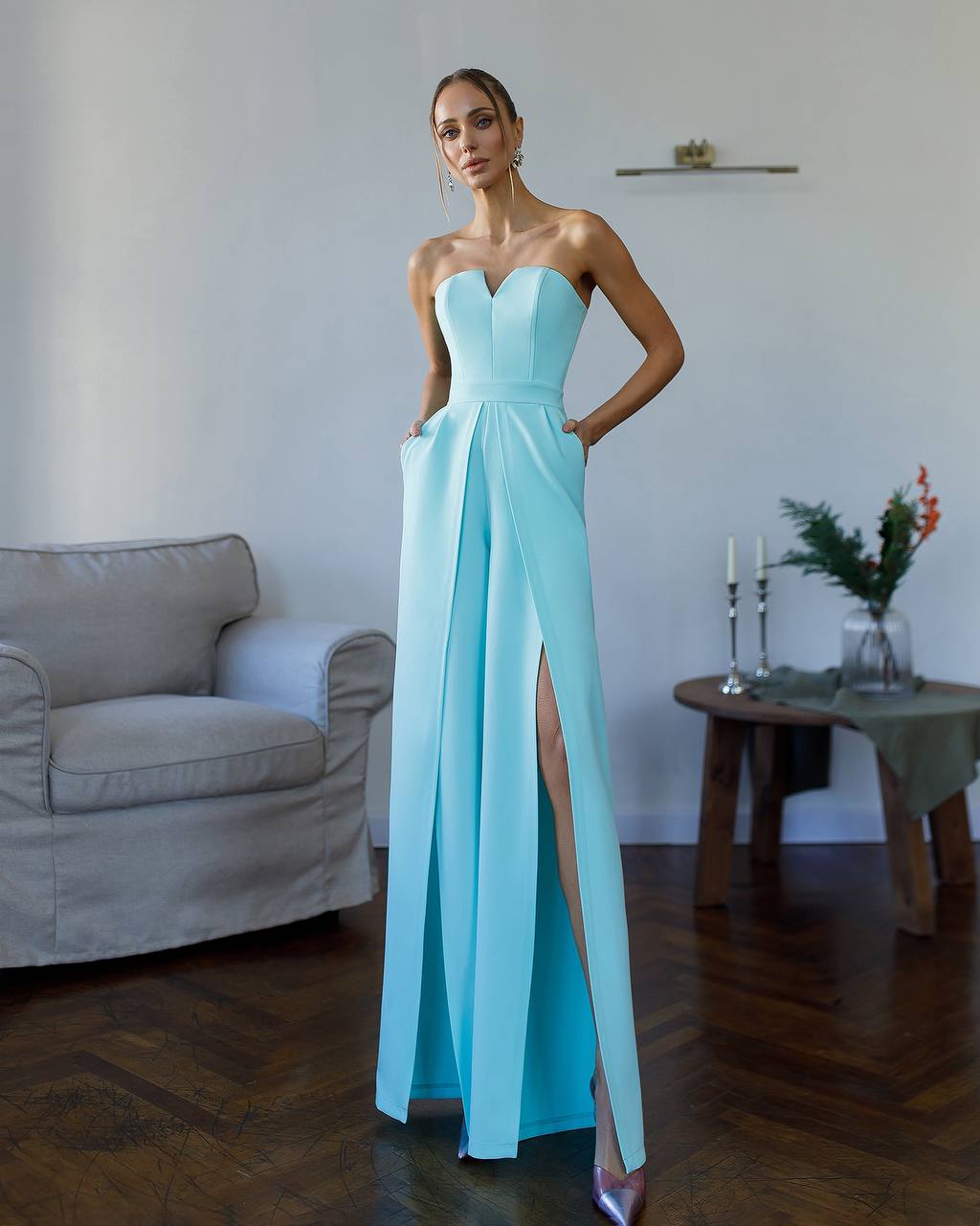 Jumpsuit with Deep Neckline and Slit 4323 - Image 16
