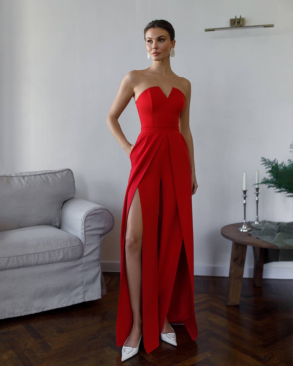 Jumpsuit with Deep Neckline and Slit 4323 - Image 19