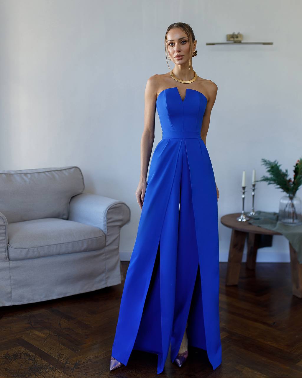 Jumpsuit with Deep Neckline and Slit 4323 - Image 21