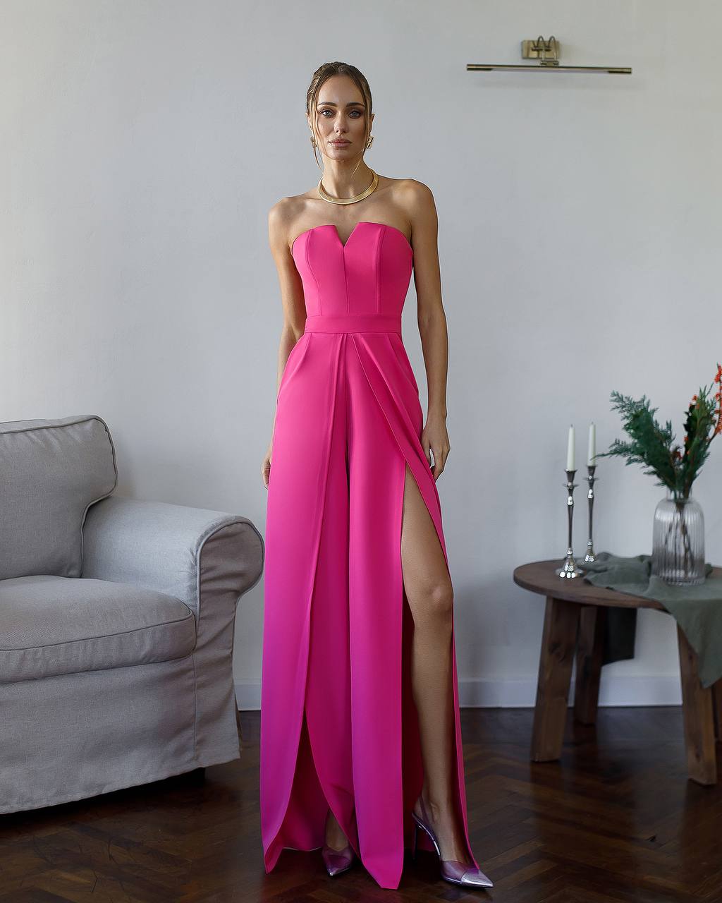 Jumpsuit with Deep Neckline and Slit 4323 - Image 26