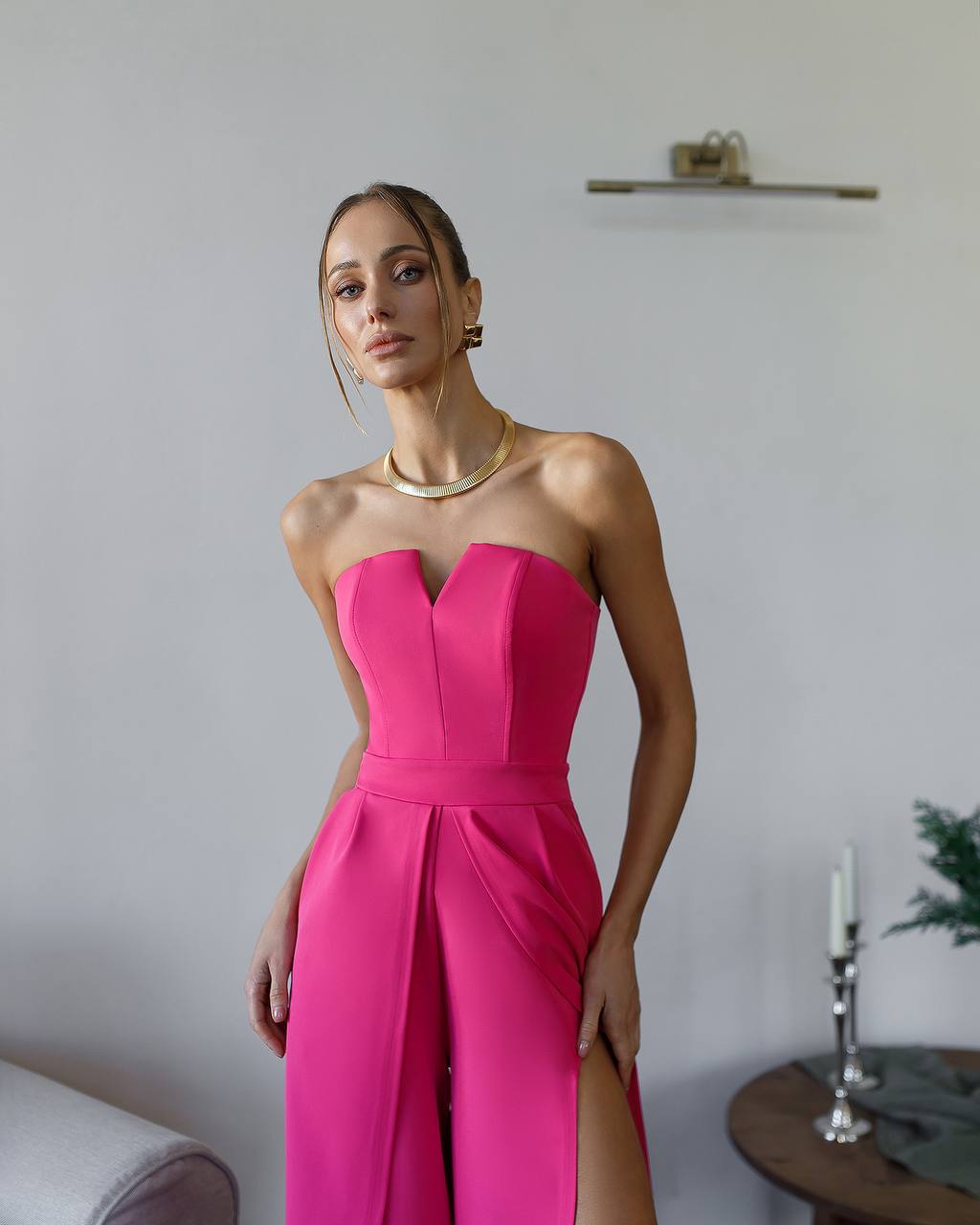 Jumpsuit with Deep Neckline and Slit 4323 - Image 27