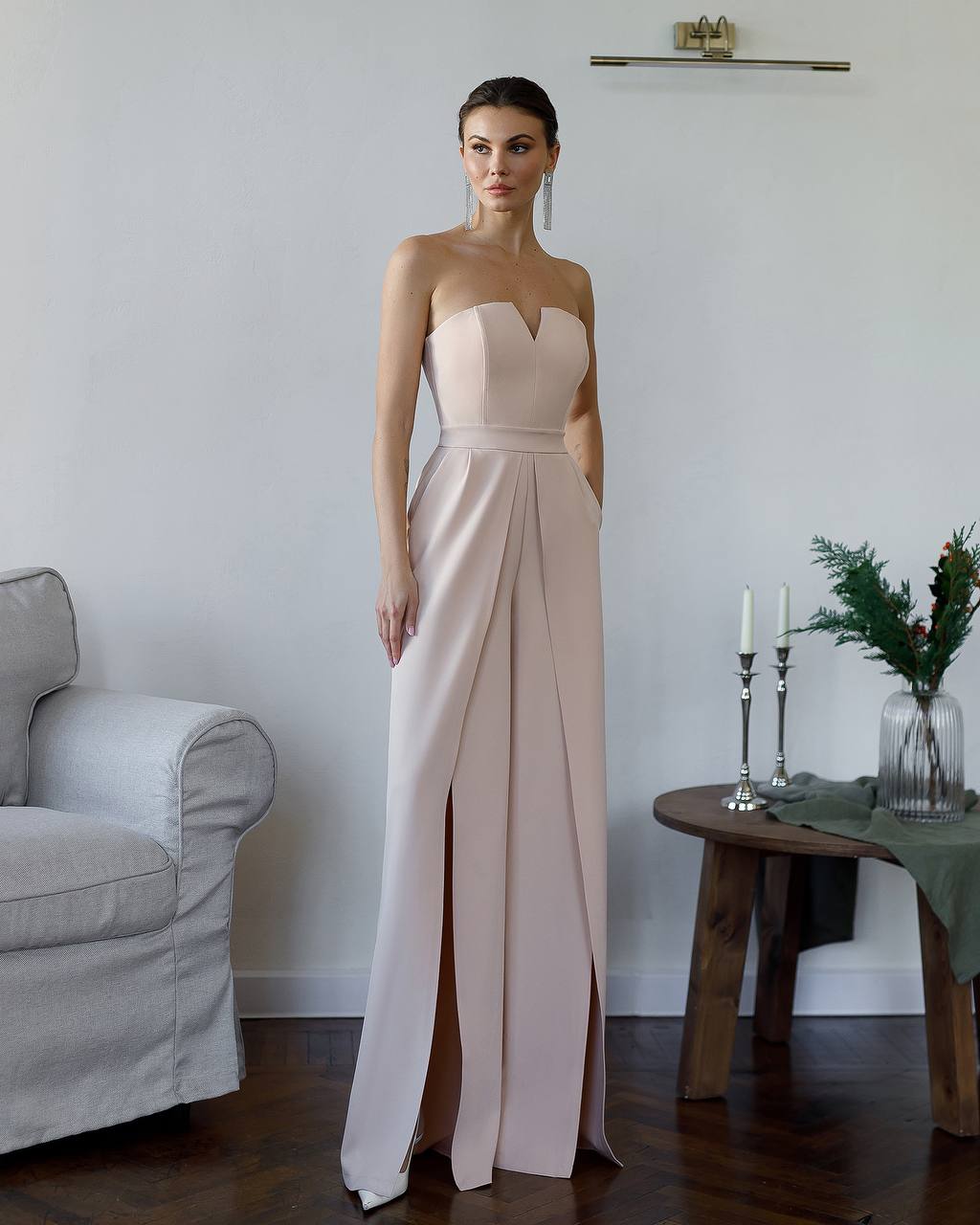Jumpsuit with Deep Neckline and Slit 4323 - Image 30