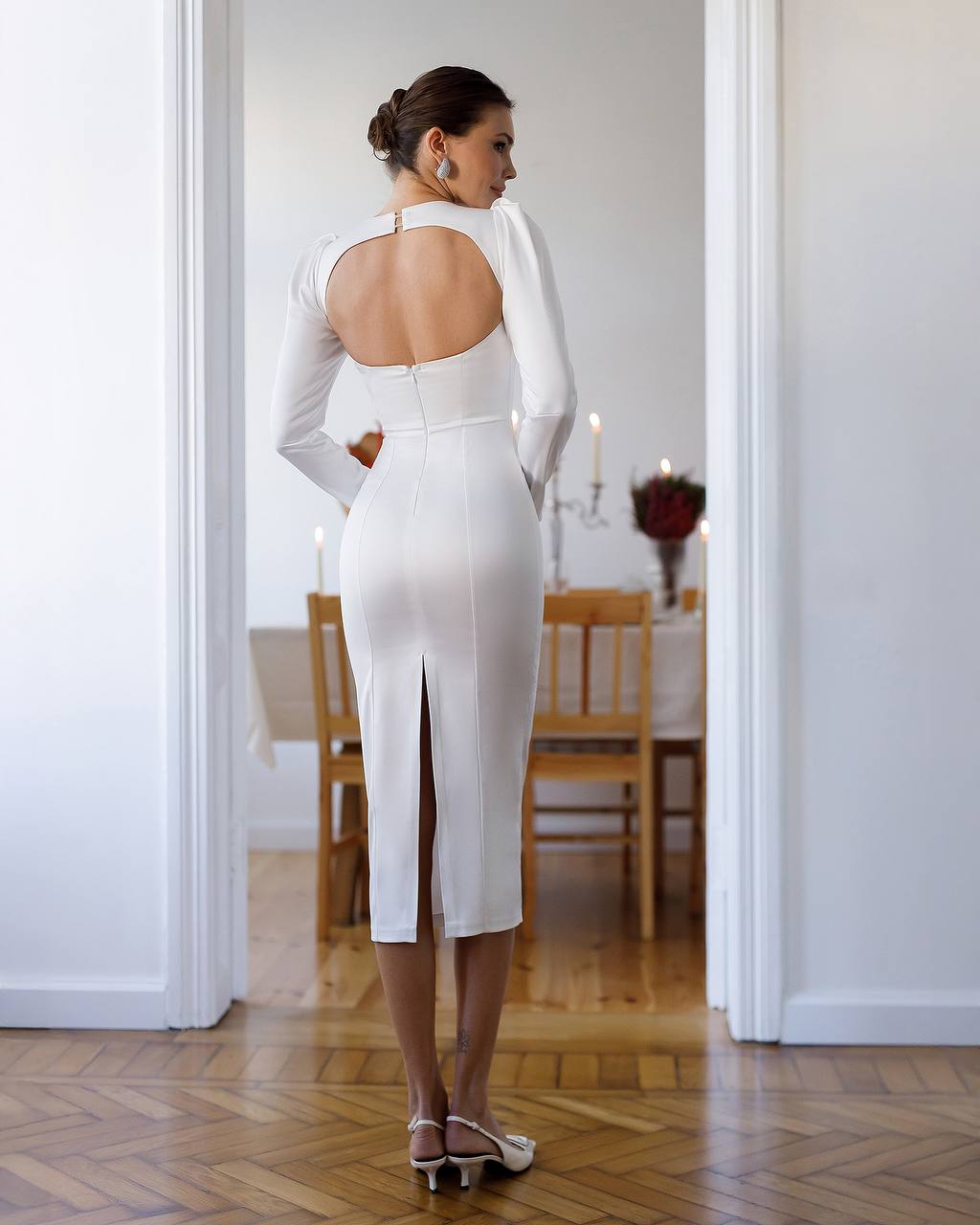 Women's Long Satin Dress 1324 - Image 9