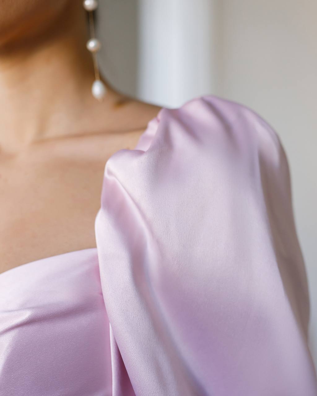 Long Royal Satin Dress with Slit & Deep Neckline 1333 - Image 7